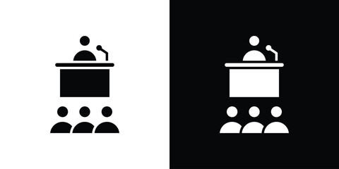 Convention icon in glyph shilhouette black and white colors