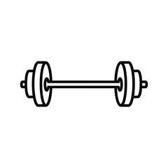 Barbell for weightlifting isolated on