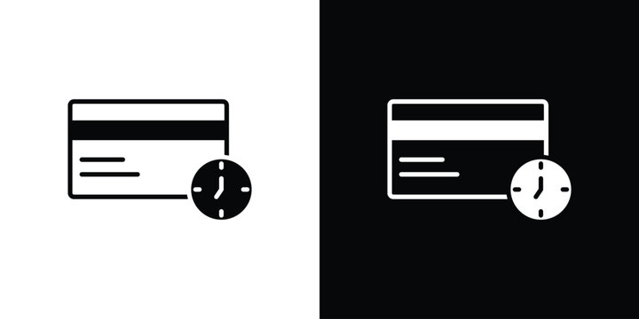 Credit history icon in glyph shilhouette black and white colors