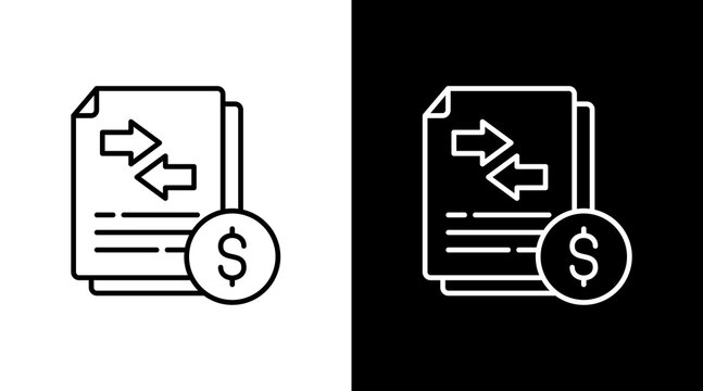 Cash Flow Statement White Icon Set Design