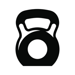 Kettlebell silhouette icon isolated on for gym and fitness
