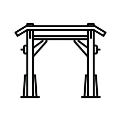 Outline icon of a pullup bar isolated on for gym equipment