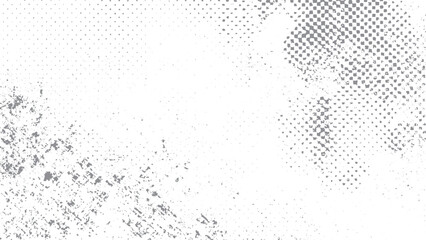 Grunge halftone print frame vector background for abstract design and decoration. Abstract grayscale texture background with mottled black white gray grunge pattern. 