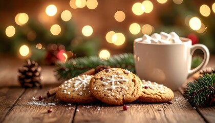 Enjoy warm holiday cookies and hot cocoa with marshmallows this Christmas season