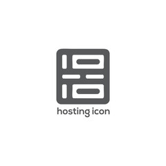 Minimal Square Hosting Icon, Modern Web Server Symbol for Cloud Computing, Data Center Technology, Application UI, Logo Design Element

