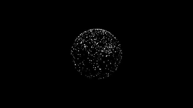 Abstract globe of snow within circle container