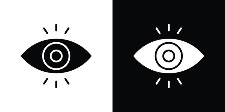 Impressions icon in glyph shilhouette black and white colors