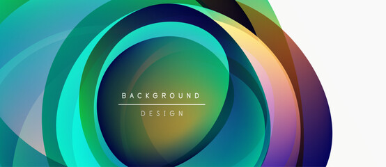 Abstract concentric circles, vibrant colors blend. Modern design element, suitable background texture. Minimalist aesthetic, clean presentation.