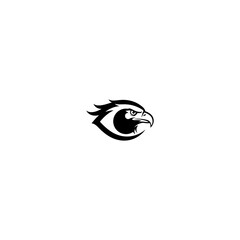 Eagle eye logo design emblem representing vision and perception on white