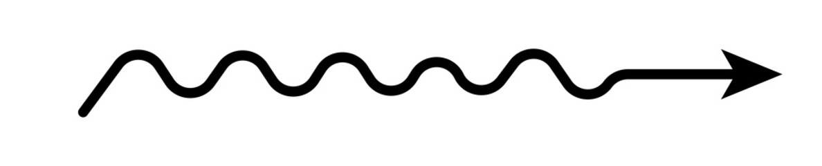 Curved line transforming into directional arrow symbol for growth, progress and strategy