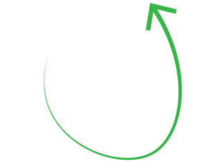 Green curved arrow loop symbol 