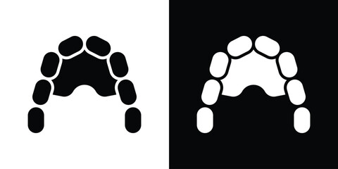 Maxilla icon in glyph shilhouette black and white colors © Win