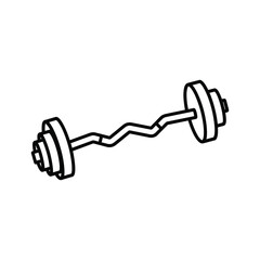 Barbell with weights isolated on for strength training