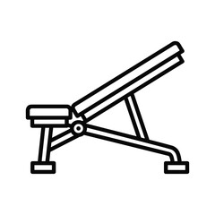 Adjustable weight bench outline isolated on for gym use