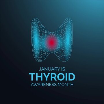 Modern motion graphics low poly for Thyroid Awareness Month featuring smooth blue animations, thyroid disorder awareness, and concise wellness messaging.