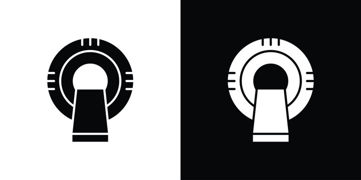 MRI scanner icon in glyph shilhouette black and white colors