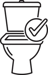 Clean toilet icon with checkmark symbolizing hygiene and proper sanitation
