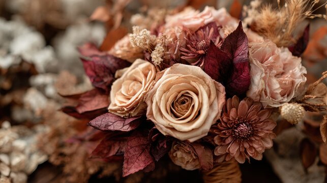 Dried flower bouquet