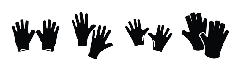 Obraz premium Protective work glove silhouettes, essential safety apparel