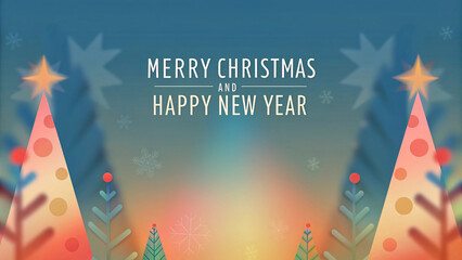 Merry Christmas and Happy New Year. Vector illustration for website banner, social media banner, greeting card, posters, covers, business and marketing material