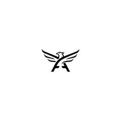 Soaring eagle logo simple vector illustration on white background