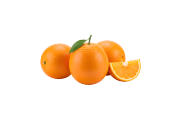 Assortment of orange fruits set on a white background
