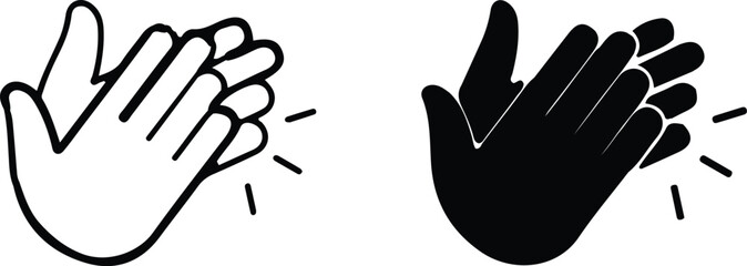 clapping hand two set icons vector design logo