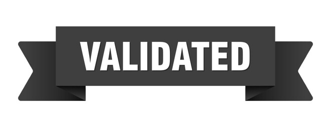 validated ribbon isolated on transparent background. validated ribbon