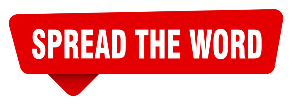 spread the word red sticker isolated on transpatent background. spread the word sign