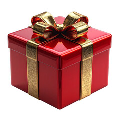 Stunning red gift box with golden ribbon detail