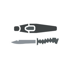 dive knife black line icon for digital and print projects.