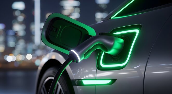 Electric car charging station ev vehicle plug in green energy sustainable transport automotive industry