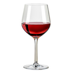 Ein Glas Rotwein, freigestellt vor weissem Hintergrund, Generative AI