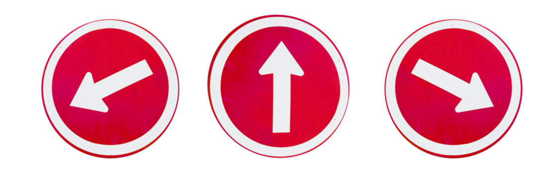Set of red directional arrow signs isolated on transparent background  - Powered by Adobe