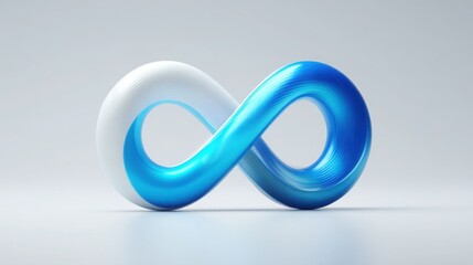 Two blue and white infinity rings illustrating adaptive ux loop icon concept for evolving user experience interface