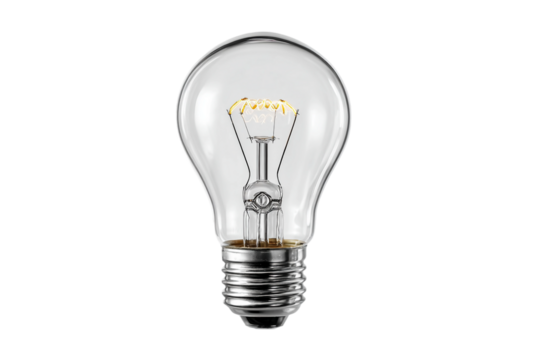 Compact fluorescent light bulb isolated on transparent background