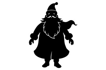 Santa silhouette vector, Santa black symbol
