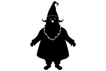 Santa silhouette vector, Santa black symbol
