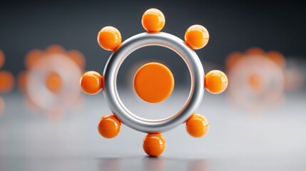 Group of orange spheres displaying vibrant color and shape for conceptual representation of loyalty and community