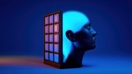 Conceptual visualization of a person's head illuminated by light representing ai-driven offers in marketing strategies