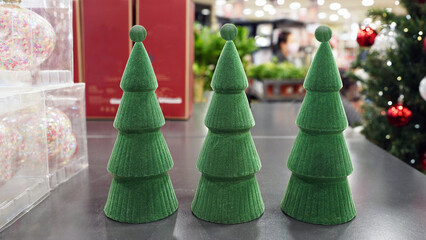 Festive Christmas decoration and gift shopping atmosphere in holiday store