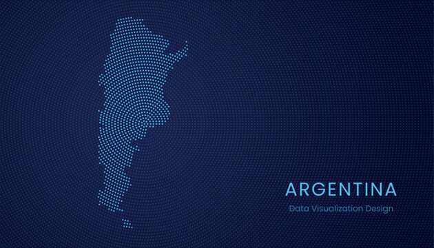 Argentina dotted digital map for data visualization design