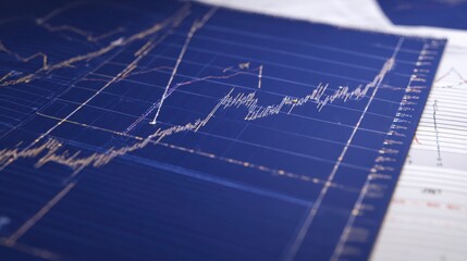 Elegant stock chart graphic for corporate financial analytics roadmap icon concept and data visualization strategy