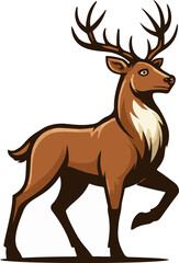 Cartoon Deer Illustration – Stylized Antlered Animal Artwork