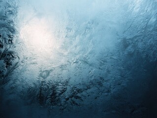 Obraz premium Moody Winter Window with Frost and Condensation in Soft Morning Light
