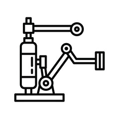 Robotic arm icon isolated on, industrial automation concept