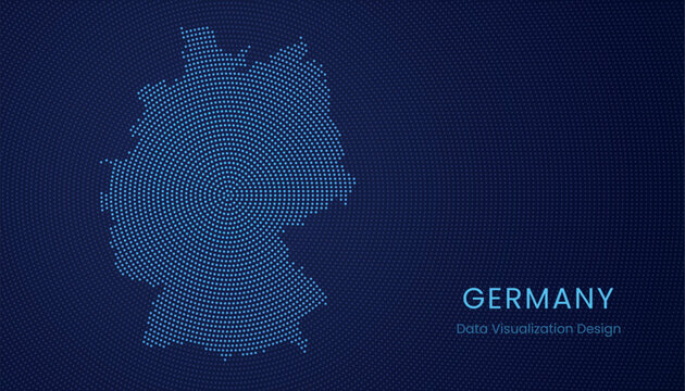 Germany dotted digital map for data visualization design