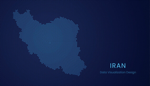 Iran dotted digital map for data visualization design