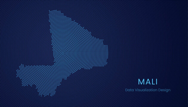 Mali dotted digital map for data visualization design