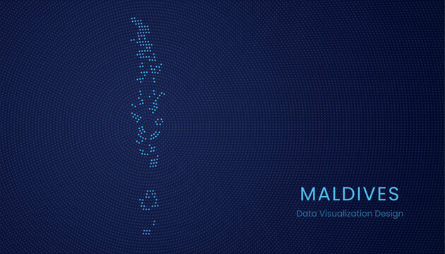 Maldives dotted digital map for data visualization design